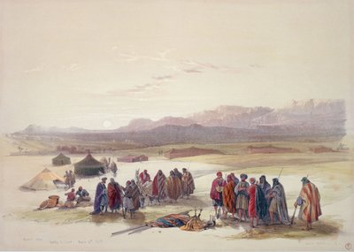 Encampment of the Alloeen in Wady Araba by David Roberts